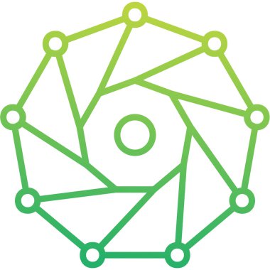 Nonagon. Web simgesi basit illüstrasyon