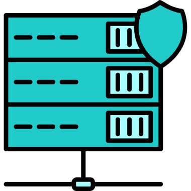 Sunucu Koruma Ağı simgesi basit illüstrasyon              