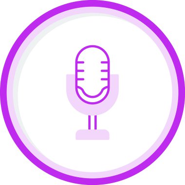 Retro mikrofon simgesi, vektör çizim 