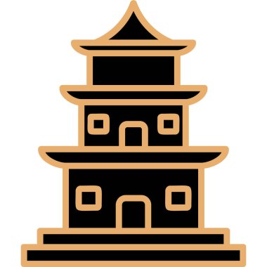 Tapınak binası Web simgesi basit illüstrasyon