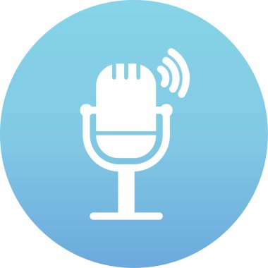 Canlı Podcast ikon vektör çizimi
