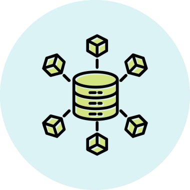 Büyük Veri vektör simgesi, basit illüstrasyon                  