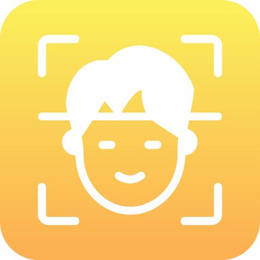 Yüz Tanıma vektör simgesi izole edildi. Yüz logosu taranıyor.