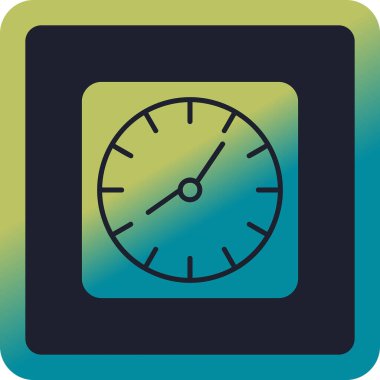 Duvar saati. Web simgesi basit illüstrasyon