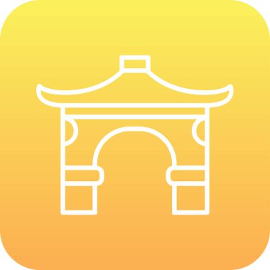 Çin geleneksel kemer ağ illüstrasyon tasarımı