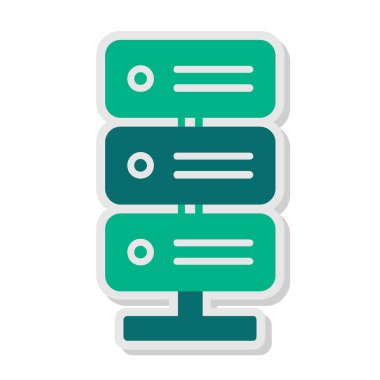 bilgisayar sunucu simgesi, vektör illüstrasyonu basit tasarım