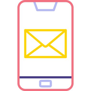 Telefon mesajı simge vektör çizim