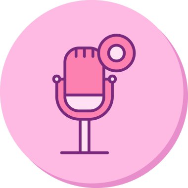 mikrofon simgesi, vektör illüstrasyonu basit tasarım