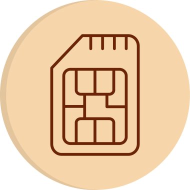 Sim Kart web simgesi, vektör illüstrasyonu