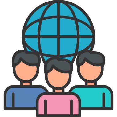 Uluslararası ilişkiler simgesi, vektör illüstrasyonu basit tasarım