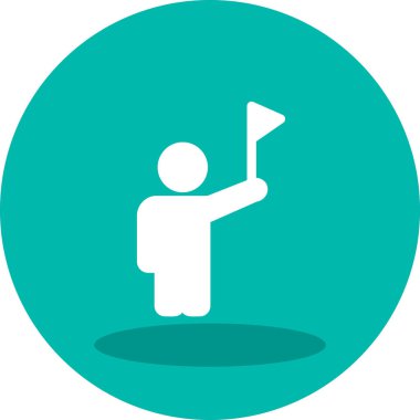 Başarı simgesinin vektör çizimi, düz tasarım 