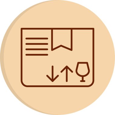 Kırılgan simge, vektör illüstrasyonu basit tasarım