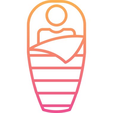 Uyku Torbası web simgesi vektör illüstrasyonu