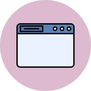 Tarayıcı. Web simgesi vektör illüstrasyonu