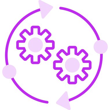 İlerleyin, vitesler. Web simgesi basit illüstrasyon