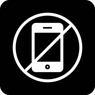 Telefona izin yok, vektör illüstrasyonu basit tasarım