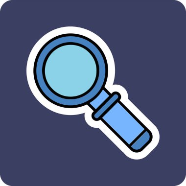 Büyütme cam simgesi, vektör illüstrasyonu 