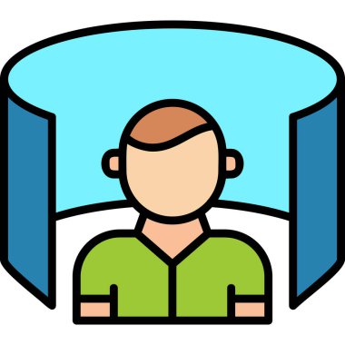 Sanal Tur simgesi, vektör illüstrasyonu basit tasarım