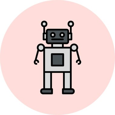 robot. Web simgesi basit illüstrasyon 