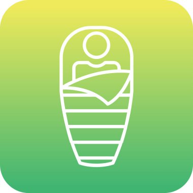 Uyku Torbası web simgesi vektör illüstrasyonu