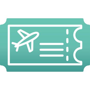 Uçak Bilet simge vektör çizim