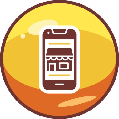 Akıllı telefon web simgesi, vektör illüstrasyonunda çevrimiçi rezervasyon