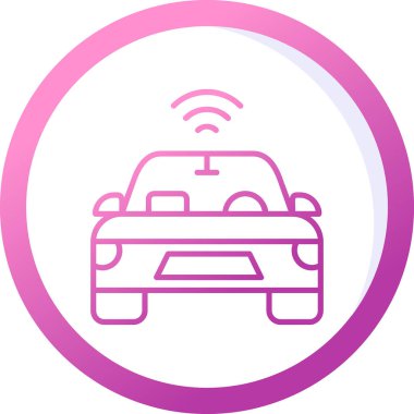 Özerk Otomobil Web simgesi, vektör illüstrasyonu 