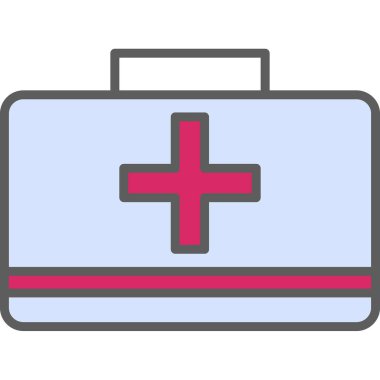 İlk Yardım Kiti tıbbi ikon vektör çizimi