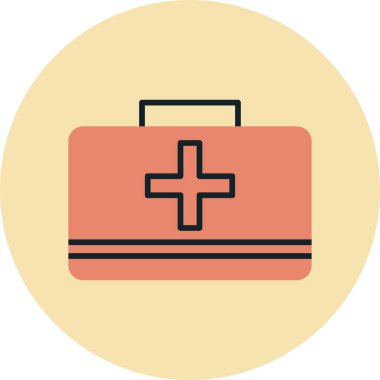 İlk Yardım Kiti tıbbi ikon vektör çizimi