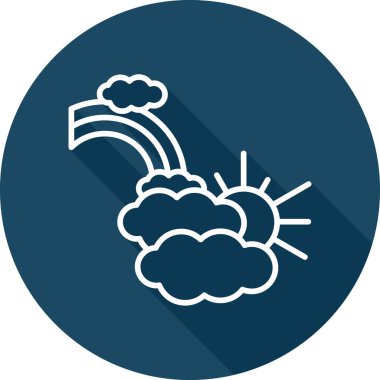 Bulutlu gökkuşağı. Web simgesi basit illüstrasyon