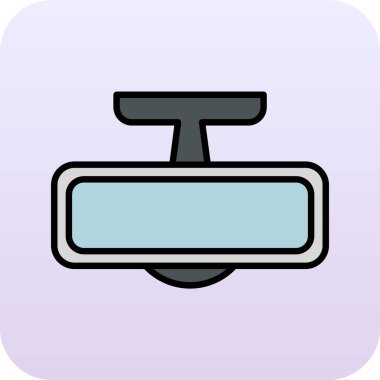 Arka Ayna modern simgesinin vektör illüstrasyonu                        