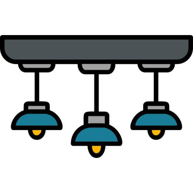 Asılı Lambalar simgesinin vektör illüstrasyonu           