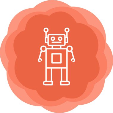 robot. Web simgesi basit illüstrasyon 