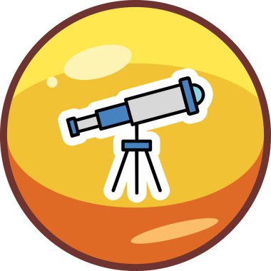 Teleskop. Web simgesi basit illüstrasyon