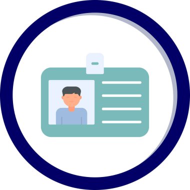 Kimlik kartı web simgesi, vektör illüstrasyonu
