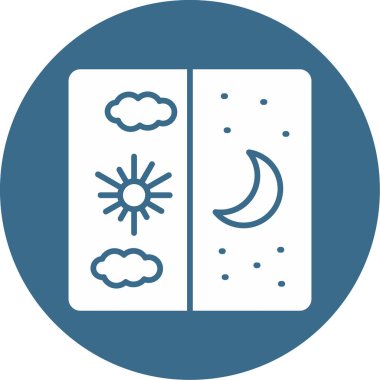 Dağdaki gece sahnesinin vektör illüstrasyonu 