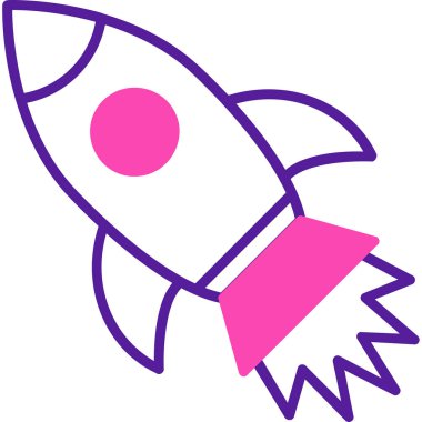 İzole edilmiş arkaplanda roket ağ simgesi