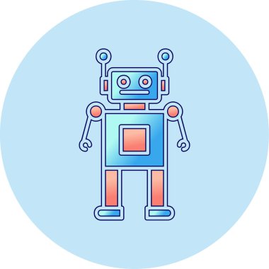 robot. Web simgesi basit illüstrasyon 