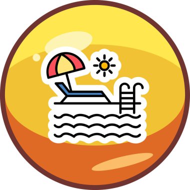 yüzme havuzu ikonu vektör illüstrasyonu