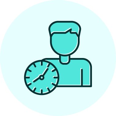 zaman yönetimi simgesi, vektör illüstrasyonu basit tasarım