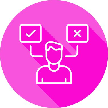 Karar İşaretleyici simgesi, vektör illüstrasyonu  