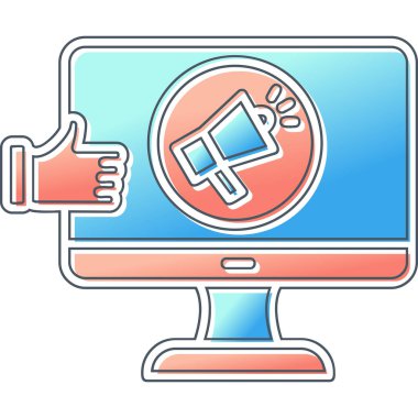 Viral pazarlama düz simgesi, vektör çizim                      