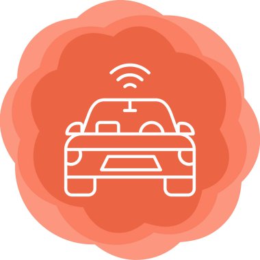 Özerk Otomobil Web simgesi, vektör illüstrasyonu 