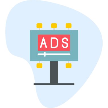 Reklam panosu simgesi, vektör illüstrasyonu basit tasarım