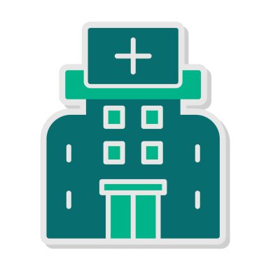 Hastane binası simgesi, vektör illüstrasyonu basit tasarım