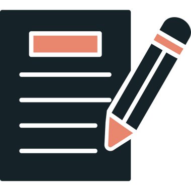 kalem ile doküman. Web simgesi basit illüstrasyon