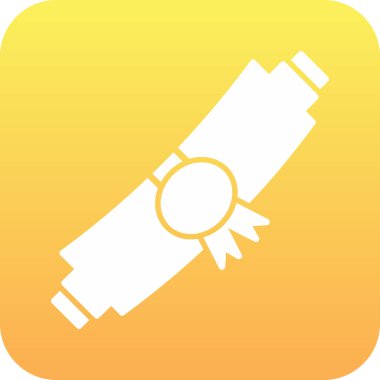 mezuniyet kurdelesi, web simgesi basit illüstrasyon