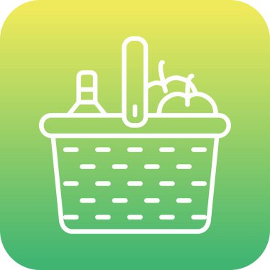 piknik sepeti simge vektör çizim