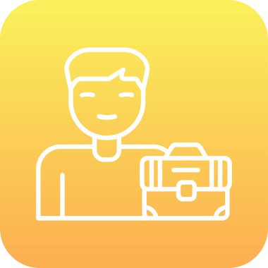 Erkek çalışan simgesi, vektör illüstrasyonu basit tasarım