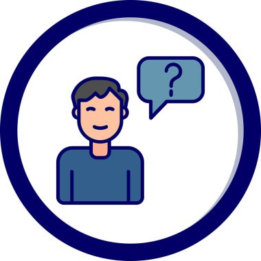 konuşma balonu avatar karakter vektör çizim tasarımı ile genç adam